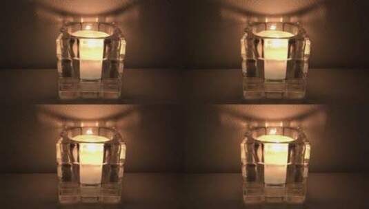 玻璃烛台上的蜡烛灯高清在线视频素材下载