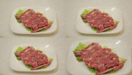 老北京涮肉羊肉片肥牛片 (3)高清在线视频素材下载