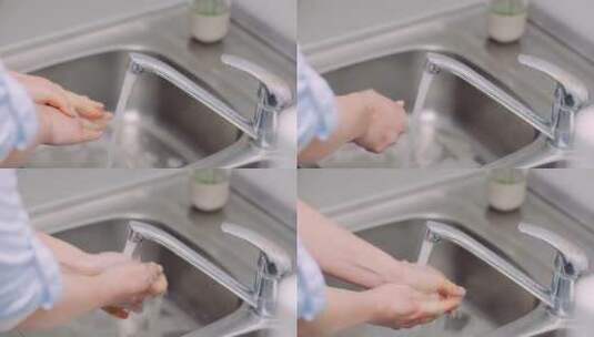 用洗手液洗手高清在线视频素材下载