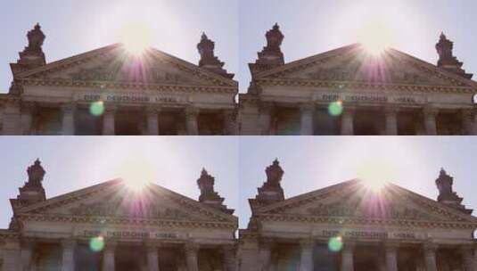 阳光照耀着柏林国会大厦高清在线视频素材下载