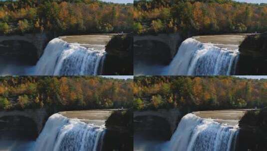 杰纳西河中部的瀑布高清在线视频素材下载