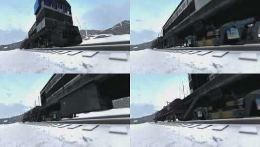 3D火车穿越雪山高清在线视频素材下载