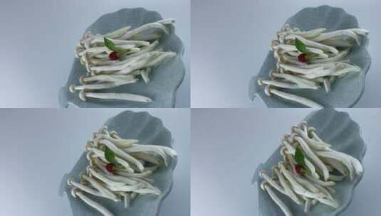 海鲜菇转盘静物视频高清在线视频素材下载