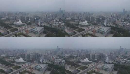 春季雨雾中的东莞市区高清在线视频素材下载