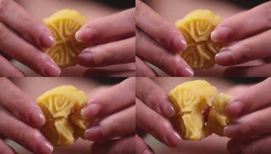 豌豆黄豌豆糕老北京小吃高清在线视频素材下载