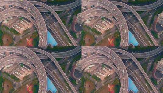 上海南浦大桥交通枢纽黄浦江高清在线视频素材下载