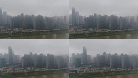 湖南长沙北辰三角洲密集高楼航拍高清在线视频素材下载