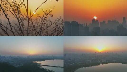 日出延时-杭州西湖日出高清在线视频素材下载