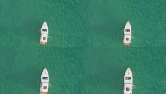 海南三亚湾出海游艇航拍高清在线视频素材下载