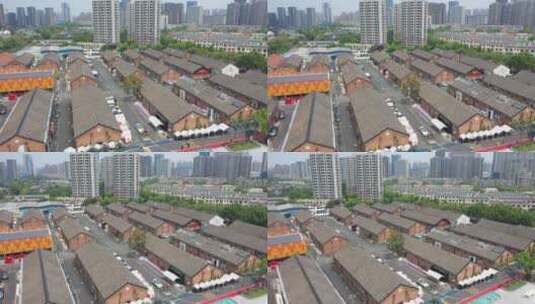 航拍发展中的杭州萧山高清在线视频素材下载