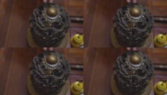 转运炉 佛珠 香炉 铜炉 升格拍摄 古董高清在线视频素材下载