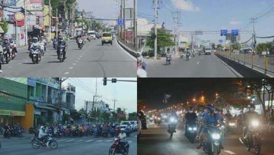 东南亚摩托车电动车街景4k高清在线视频素材下载
