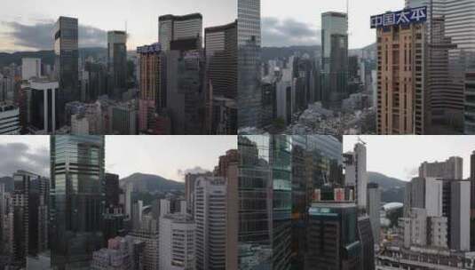 香港湾仔区高楼航拍高清在线视频素材下载