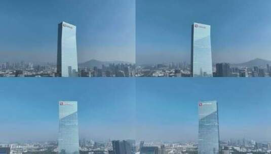 深圳汉京金融中心航拍汉京集团大厦腾讯大厦高清在线视频素材下载