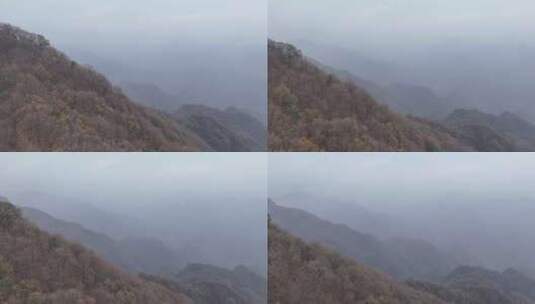 秦岭山脉秋季风景云海高清在线视频素材下载