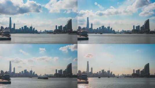 4K上海外滩黄浦江定点延时高清在线视频素材下载