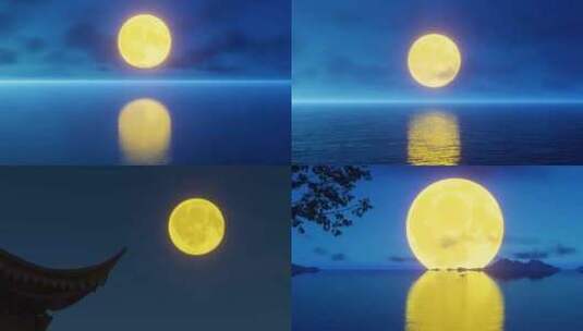 月亮 金色月亮高清在线视频素材下载