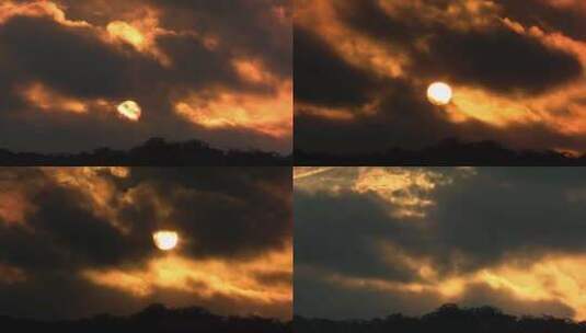 云层后的太阳日出高清在线视频素材下载