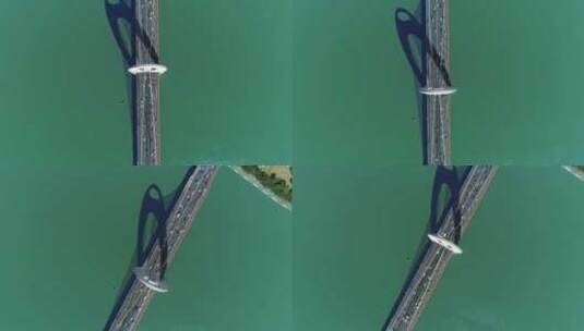 广州珠江猎德大桥俯视航拍高清在线视频素材下载
