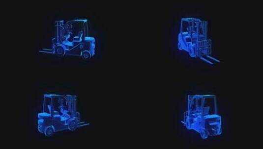3D全息投影叉车动画素材高清在线视频素材下载