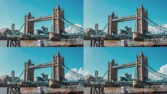 伦敦塔桥的延时高清在线视频素材下载