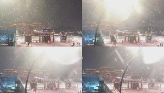 洛阳市九洲池雪景高清在线视频素材下载