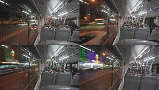 公交车内车外极致对比同框高清在线视频素材下载