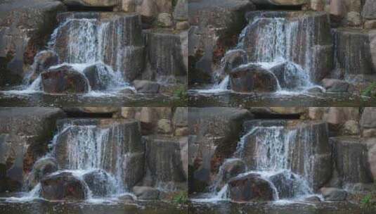 小溪水流小瀑布背景视频素材高清在线视频素材下载