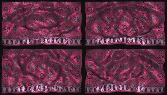 印度尼西亚民族丝绸图案布织物波浪阿尔法松高清在线视频素材下载
