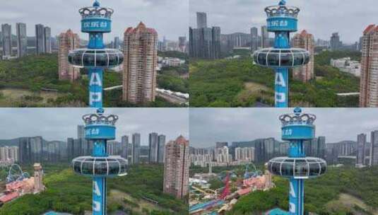 4K航拍深圳欢乐谷9高清在线视频素材下载