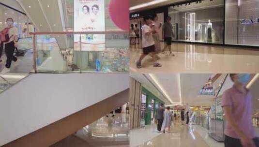 商场逛街购物人群人流空镜头视频素材高清在线视频素材下载