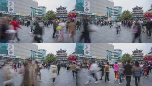 8K深圳东门步行街延时1高清在线视频素材下载