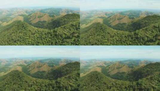 菲律宾巴拉望科隆丛林山景鸟瞰图。高清在线视频素材下载
