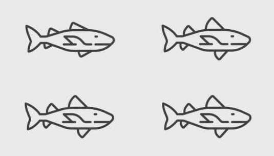 动画游泳鲨鱼图标高清在线视频素材下载