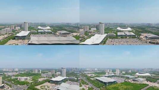 【合集】沧州国际会议中心 体育场航拍高清在线视频素材下载