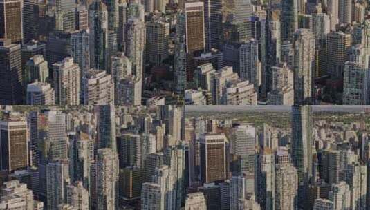 温哥华BC加拿大航空v46电影变焦鸟瞰天高清在线视频素材下载
