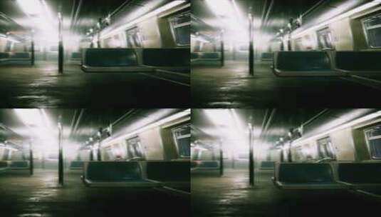 芝加哥市区的垂直空金属地铁列车高清在线视频素材下载