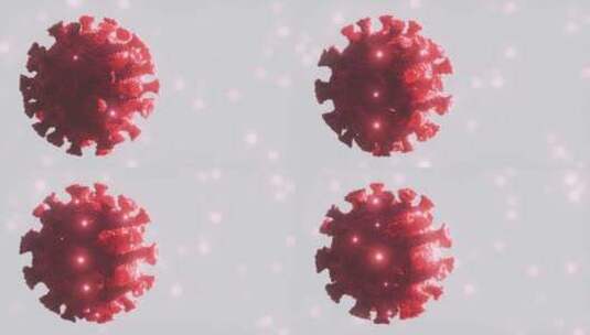 红色的冠状病毒特写高清在线视频素材下载