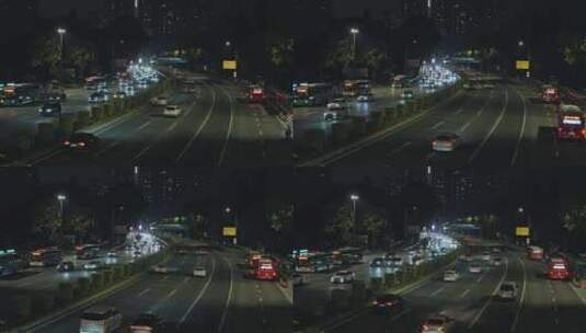 公路夜景城市深圳罗湖道路夜晚C0364高清在线视频素材下载