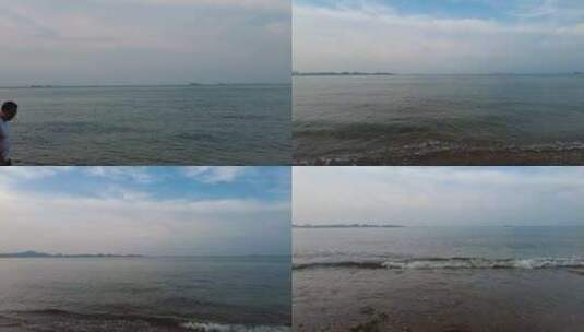 大海海浪蓝天白云风景实拍高清在线视频素材下载