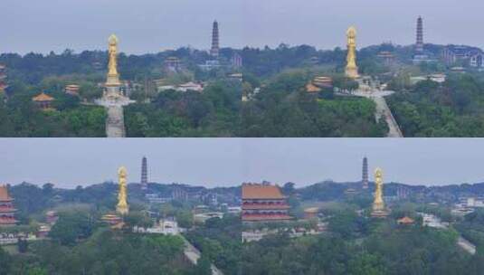 广州番禺莲花山风景区航拍高清在线视频素材下载