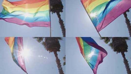 同性恋骄傲，旗帜，挥舞，同性恋高清在线视频素材下载