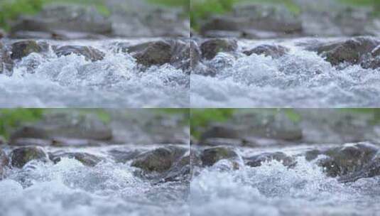 特写小溪河流水泉水大自然风景爱护水资源高清在线视频素材下载