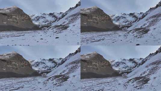 航拍四川岷山山脉主峰雪宝顶雪山风光高清在线视频素材下载