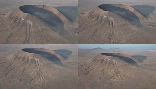 内蒙古马蹄山火山口航拍高清在线视频素材下载