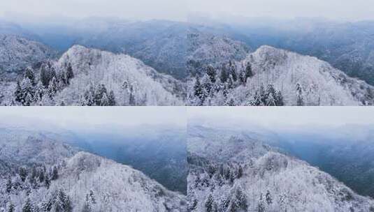 航拍山王坪冬天雪景高清在线视频素材下载