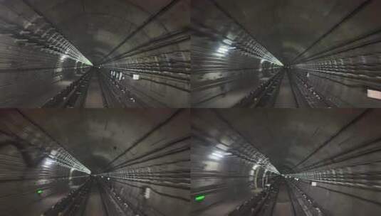 武汉地铁5号线无人驾驶地铁穿梭在隧道内部高清在线视频素材下载