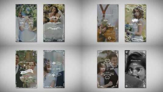 浪漫手机竖屏婚礼故事素材包AE模板高清AE视频素材下载
