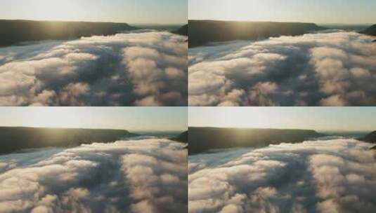 山谷顶端的云海景观高清在线视频素材下载