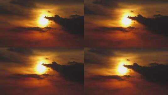 天空覆盖着夕阳的颜色高清在线视频素材下载